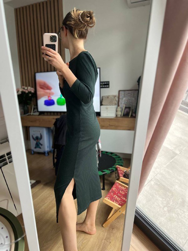 Трикотажное платье в рубчик La Redoute размер М 2