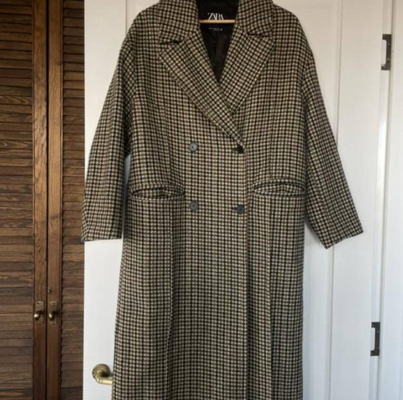 Пальто Zara смесовая шерсть oversize XS