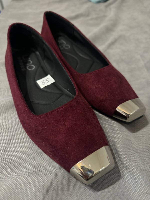 Балетки женские новые размер 35 бордовые с металлическим носком