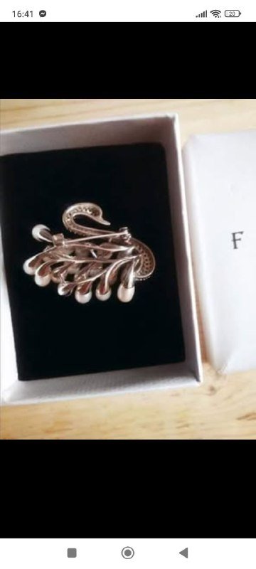 Брошь Felino Milano серебро 925, цирконы Сваровски, жемчуг 6