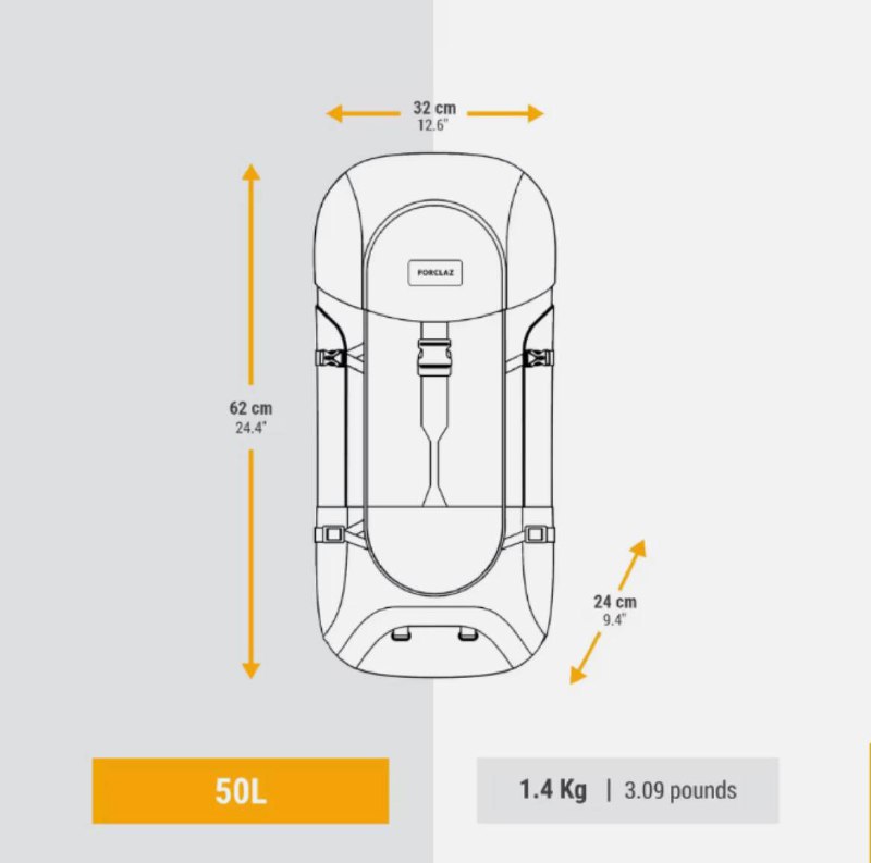 Походный рюкзак 50л с чехлом от дождя 2