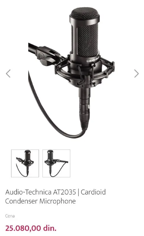 Конденсаторный микрофон Audio-Technica AT2035 1