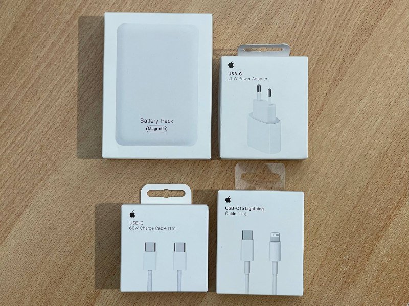 Адаптер 20w, Type-c to lightning, Type-c to type-c плетёный, USB to lightning, MagSafe Battery Pack