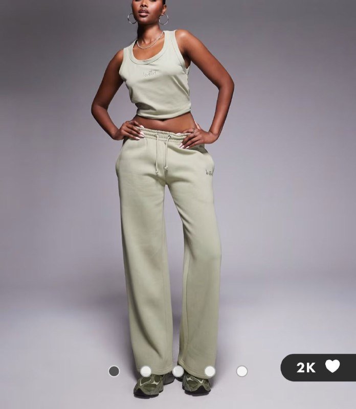 Джоггеры Kaiia светло-оливковые хлопковые