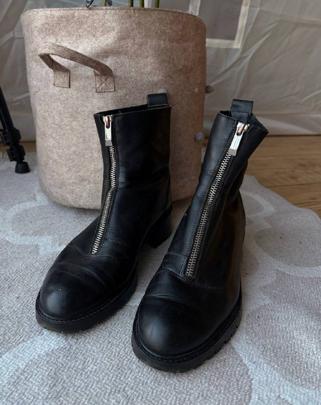 Кожаные ботинки ZARA размер 37-37.5