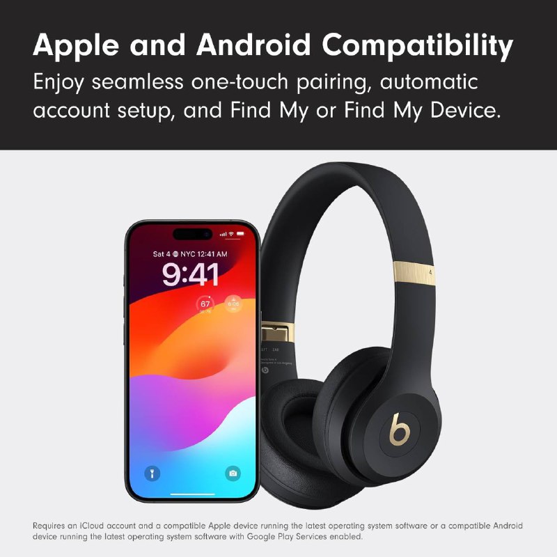 Beats Solo 4 Wireless Headphones Black/Gold 4