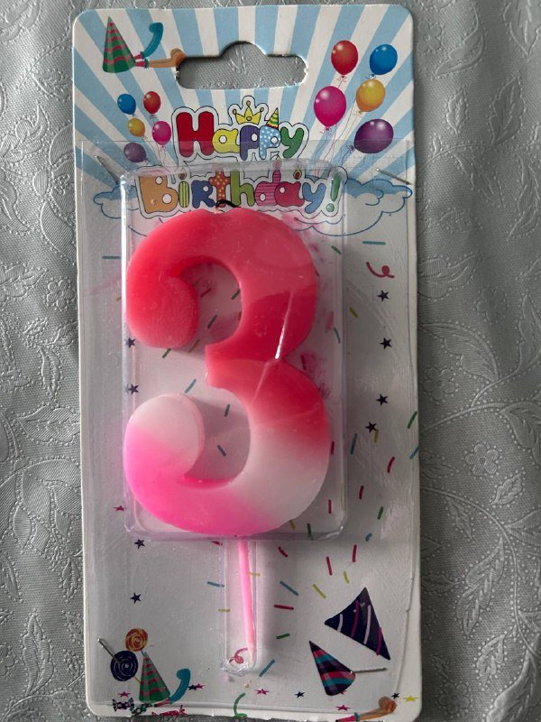 Свечка цифра 3 детская игрушка