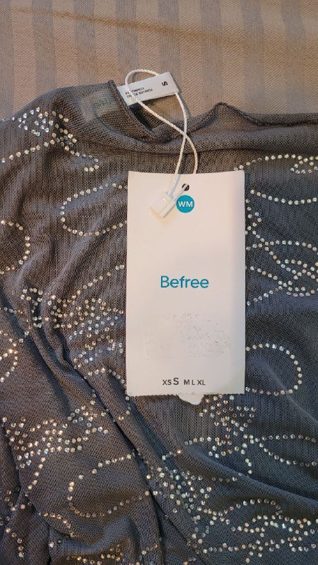 Лонгслив befree женский с стразами серый 8