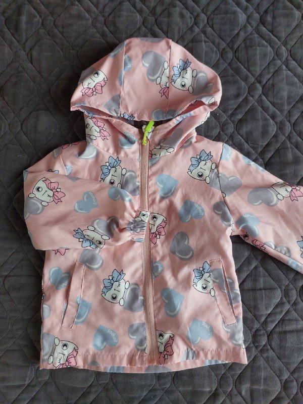 Ветровка лёгкая детская, куртка осенняя с принтом "кошечка" 2