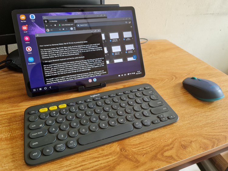 Samsung Tab S7, клавиатура Logitech K380 2