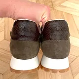Женские кроссовки Zara, кожаные, хаки 7
