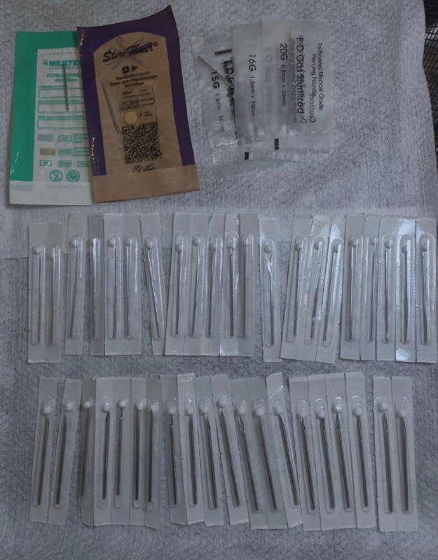 Иглы 16G 21шт, 12G 20шт, расширители для прокола