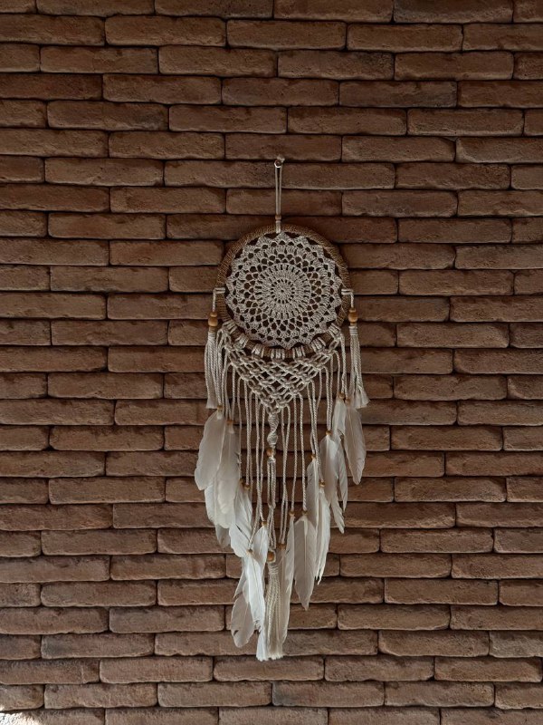 Круглое зеркало, ловцы снов, макраме-панно 2