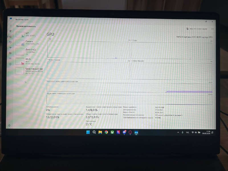 Ноутбук MSI Intel Core i7, 32GB RAM, RTX 3070 2