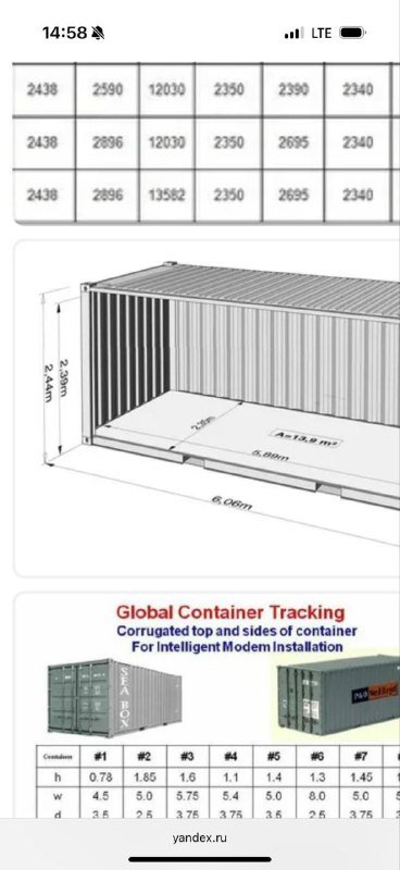 Контейнер 12 метров длиной