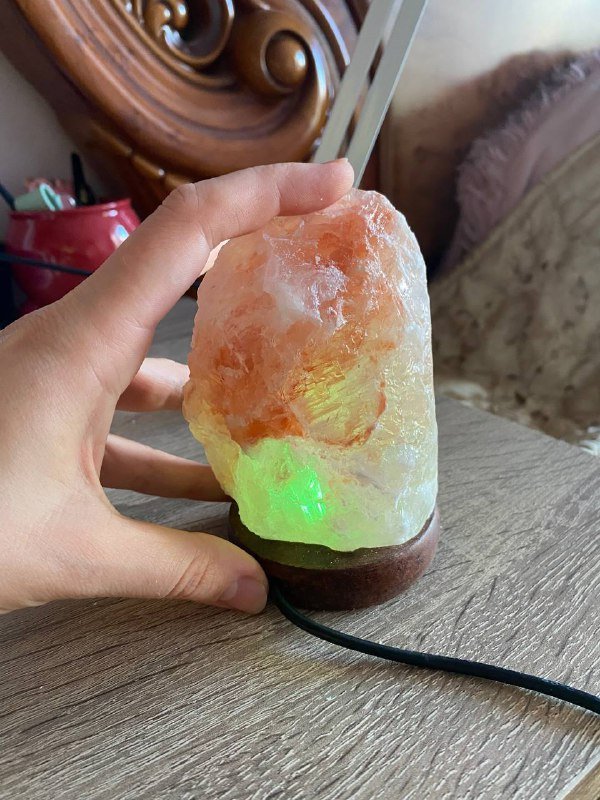 Соляной кристалл с подсветкой через usb провод 2