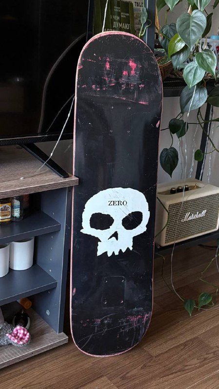 Доска Zero skull, шкурка Mob grip, подвески Krux, колеса Powell dragon 5