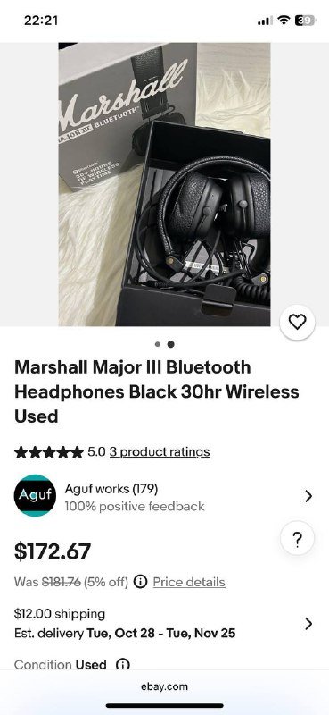 Marshall Major III Bluetooth headphones 5