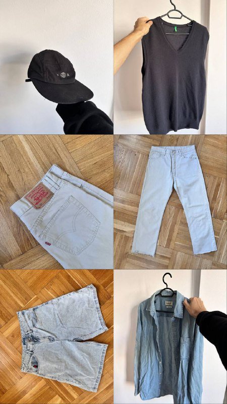 Кепка, жилет, брюки, шорты, рубашка мужские