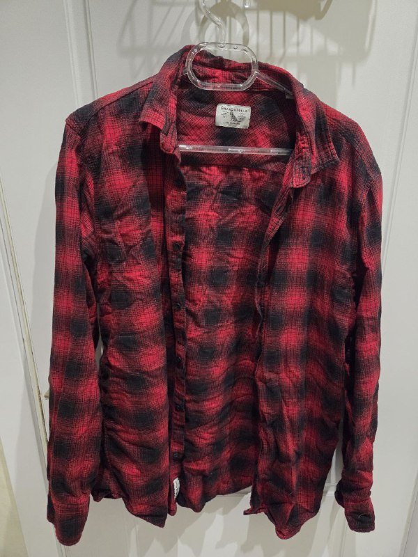 Мужская рубашка красная в клетку