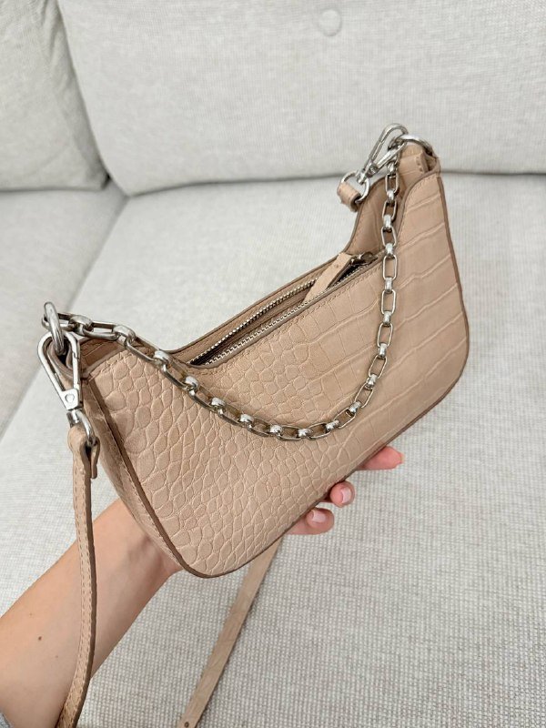 Сумка MANGO бежевая с цепочкой 3