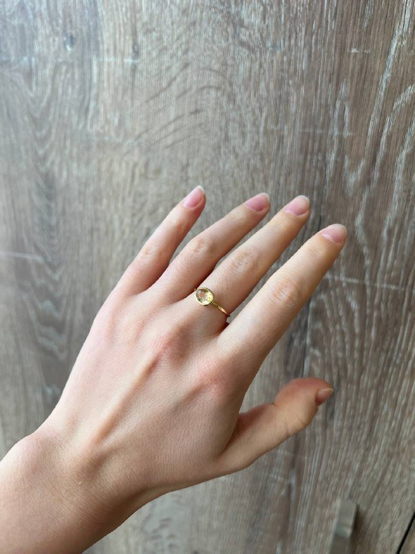 Кольцо с цитрином натуральный камень