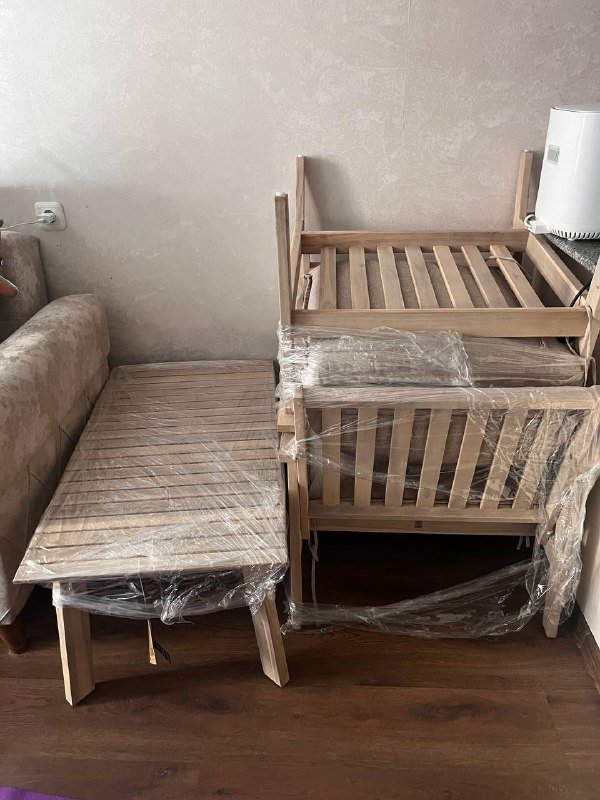 Садовые кресла и стол из массива дерева 3