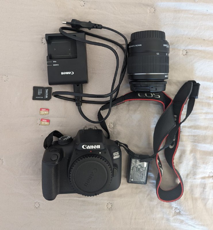 Зеркальный фотоаппарат Canon EOS 4000D с объективом