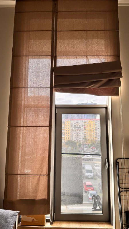 Рулонные шторы 2 шт бежевого цвета 2