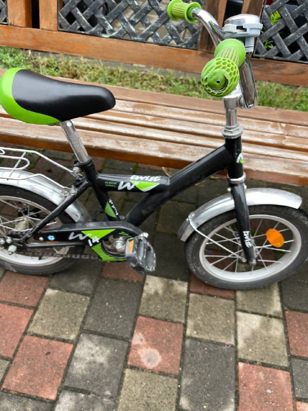 Детский велосипед 14 с дополнительными колесами 5