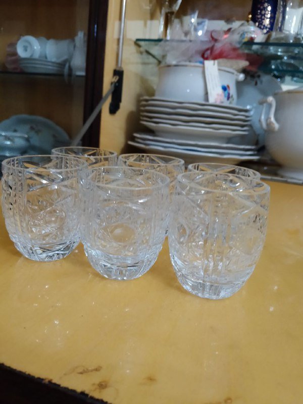 6 хрустальных водочных стаканов