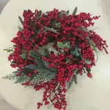 Искусственная ёлка, новогодние венки, олень, гирлянды 4