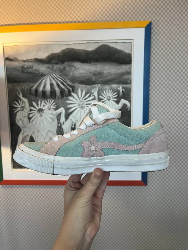 Розово-голубые кеды Converse All Star x Golf La Fleur размер 37,5 2