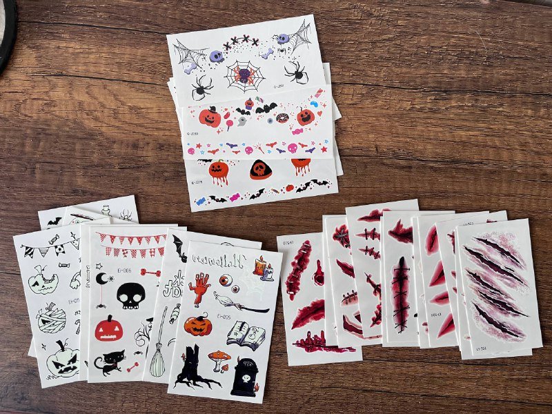 Переводные татуировки светящиеся и шрамы, украшения Хэллоуин 5