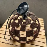 Подвесная люстра с плетёным абажуром 3