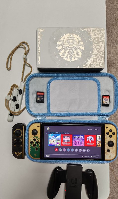 Nintendo Switch OLED Zelda edition, игры, чехол, microSD