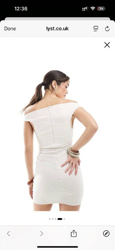 Белое мини платье Bershka XS/24 4