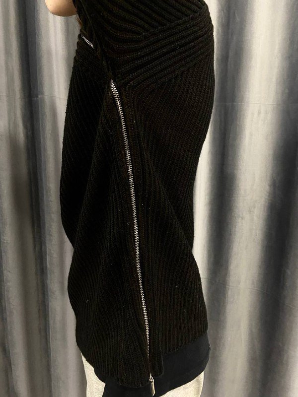 Винтажный свитер Hugo Boss с молнией шерсть L 5