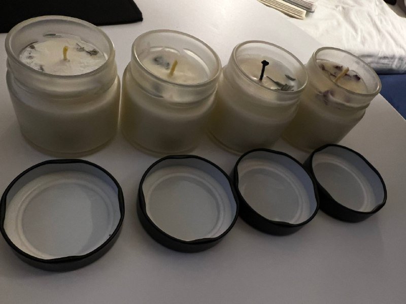 Свечи ручной работы апельсин-корица, пачули, мята, эвкалипт