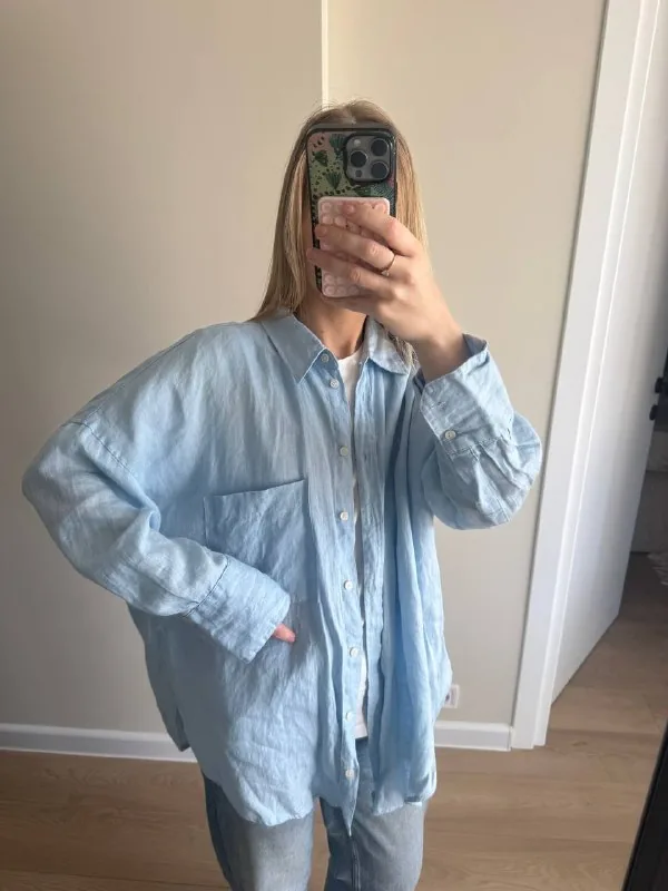 Льняная рубашка Zara, рубашка RL, юбка adidas, шорты Zara, сумка 1