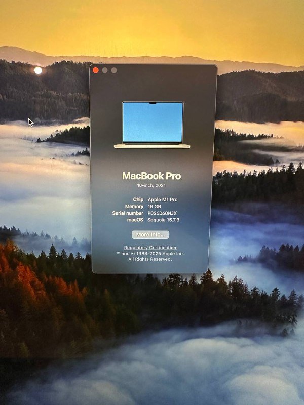 MacBook Pro 16” M1 16GB RAM 500GB SSD