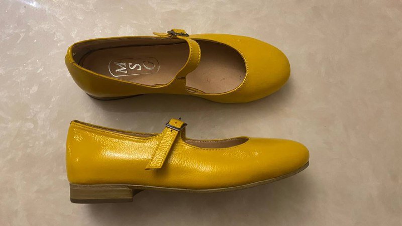 Женские желтые кожаные туфли Мэри Джейн, размер 36