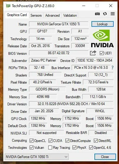 GTX 1050 Ti 4GB видеокарта 1