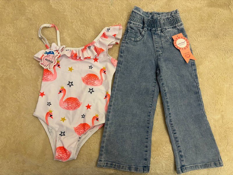 Купальник, джинсы для девочки 3-5 лет