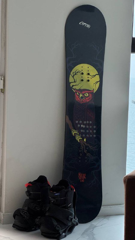 Сноуборд Capita 130 см, ботинки Berton 34 размер, крепления head