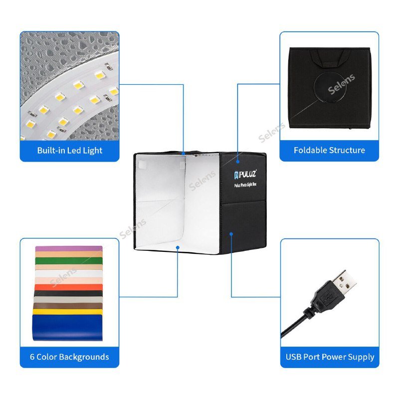 Мини-фотостудия Puluz 40см с LED подсветкой 4