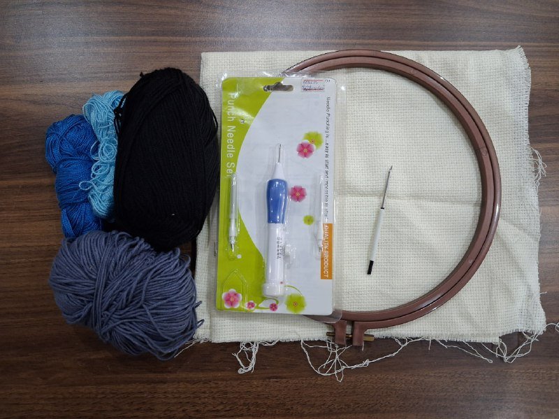 набор для ковровой вышивки с пяльцем и иглами