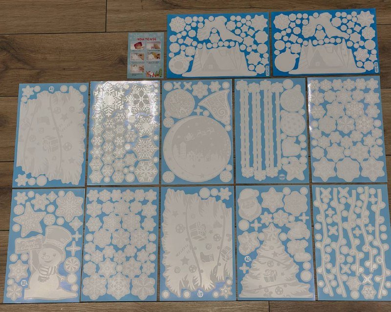 Новогодние наклейки, стикеры, аппликация, декор 3