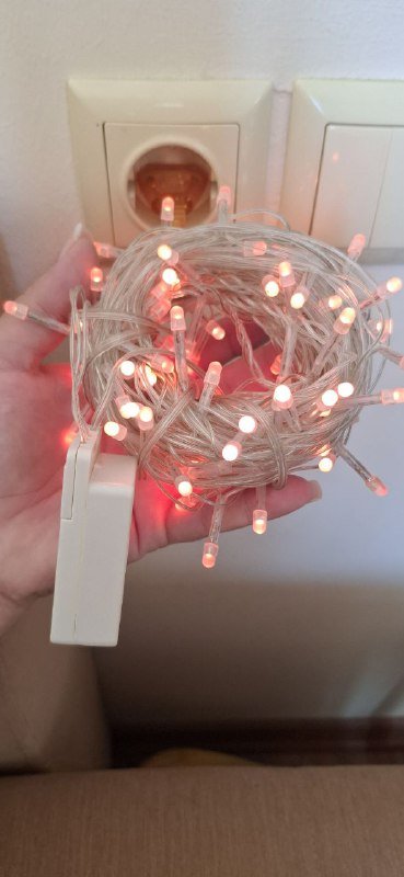 Огоньки микс холодный белый, красный, теплый белый с голубым 2