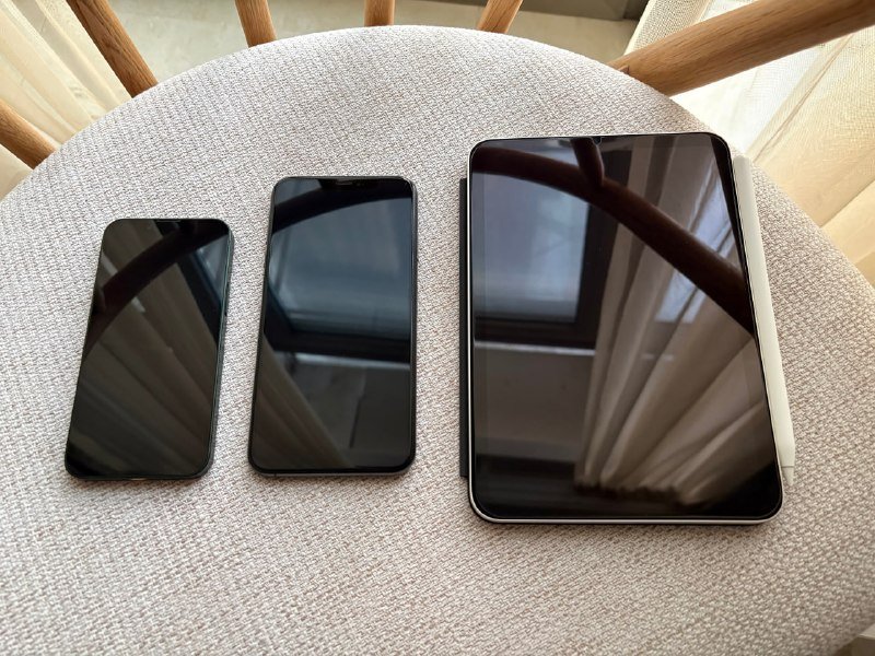 iPhone 13 mini 128 GB, iPhone XS Max 64 GB, iPad mini 6th 64 GB, Apple Pencil 2